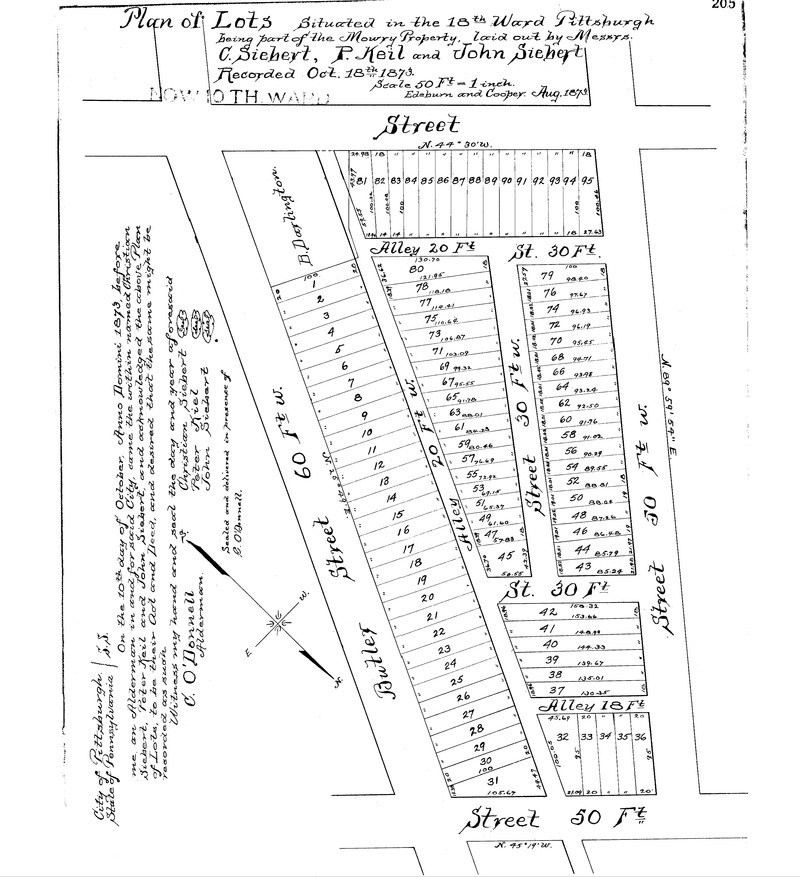 Siebert, Keil and Siebert plan of lots.tiff