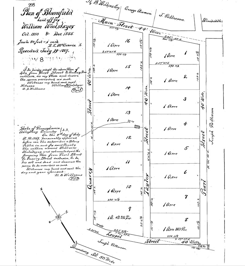 Bloomfield plan of lots, William Woolslayer.tiff