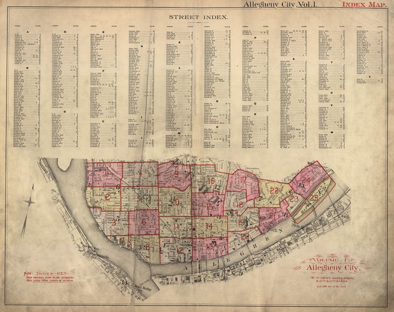 1901 Hopkins atlas, Allegheny, vol. 1, index map.jpg